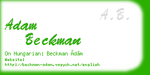 adam beckman business card